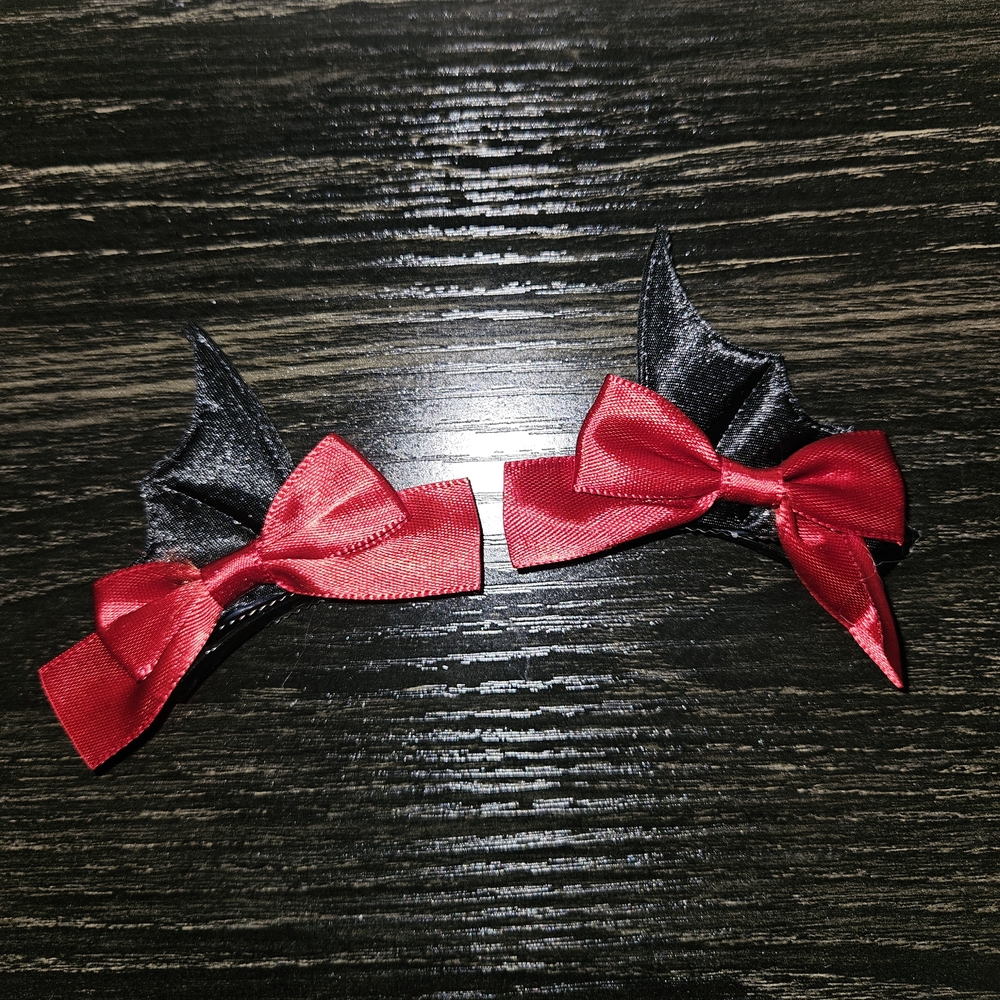 🦇 Lot B/E Cute Devil Horn Hair Clips With Bows